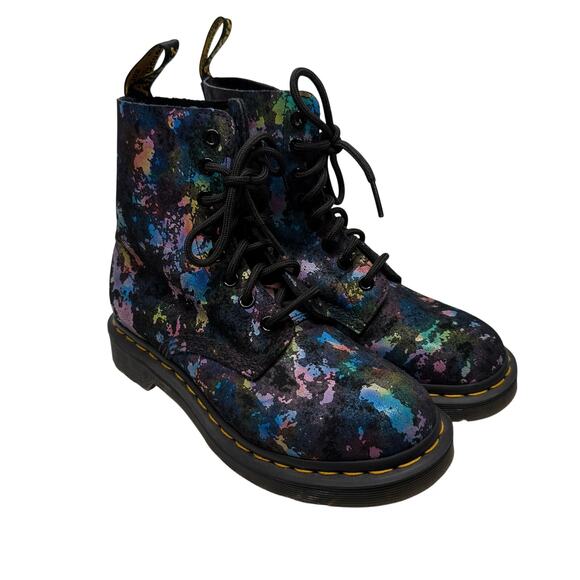 Dr Martens 1460 Pascal Paint Splatter Boots Grunge Alternative Edgy US 5 UK 3 - Picture 1 of 6